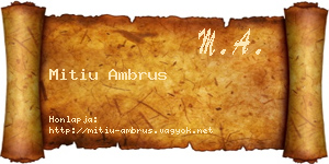 Mitiu Ambrus névjegykártya